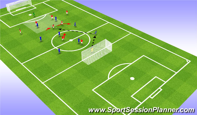 Football/Soccer Session Plan Drill (Colour): SSG