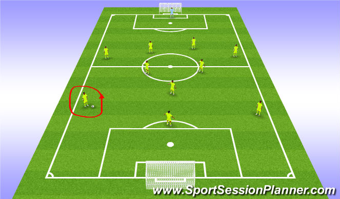 Football/Soccer Session Plan Drill (Colour): 11v11