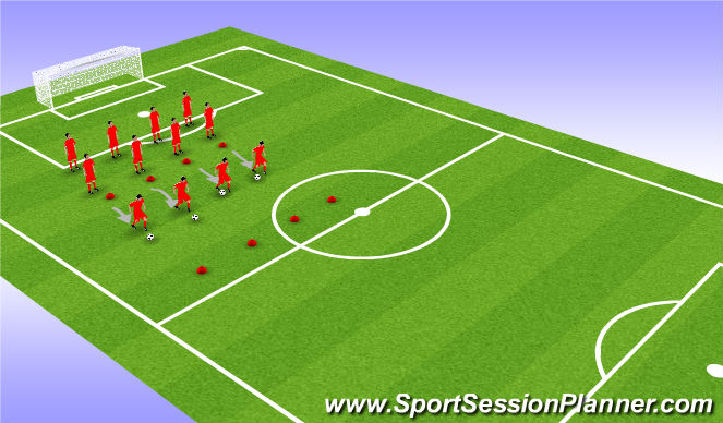 Football/Soccer Session Plan Drill (Colour): warm-up/dynamic