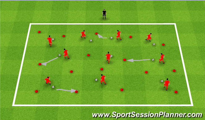 Football/Soccer Session Plan Drill (Colour): Warm Up S1