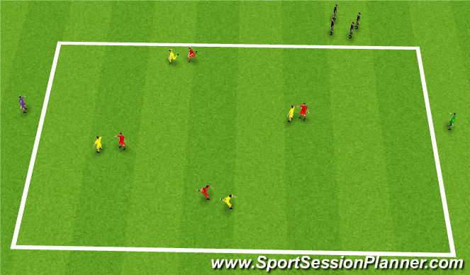 Football/Soccer Session Plan Drill (Colour): Man to man possesion