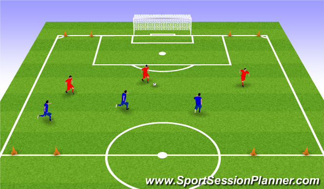 Football/Soccer Session Plan Drill (Colour): Switching Play - Large