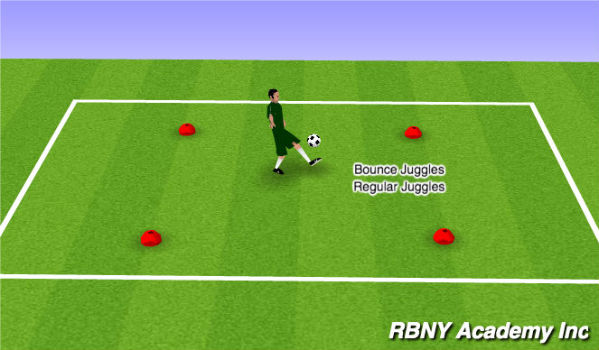 Football/Soccer Session Plan Drill (Colour): juggling/freestyle (5 mins)