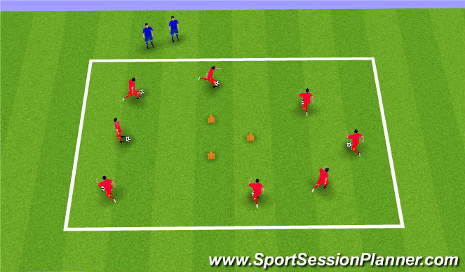 Football/Soccer Session Plan Drill (Colour): Cops and Robbers