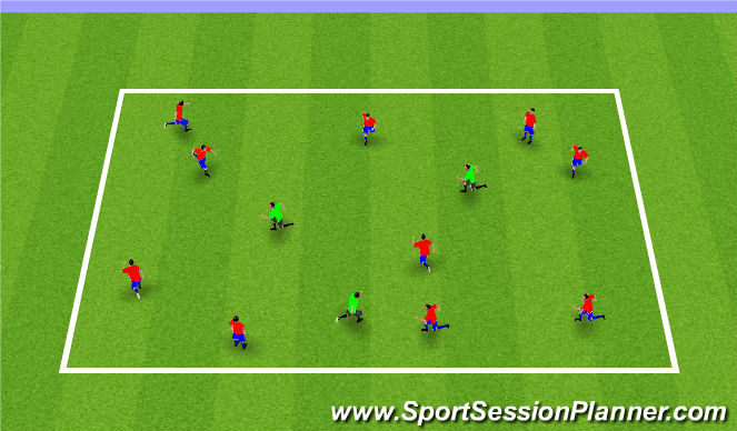 Football/Soccer Session Plan Drill (Colour): Banana Tag - Regression