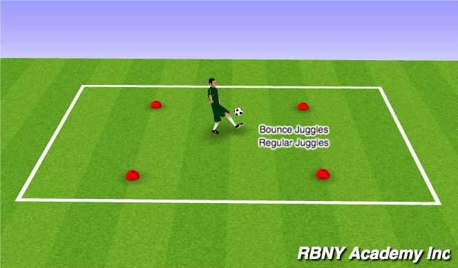 Football/Soccer Session Plan Drill (Colour): juggling/freestyle (5 mins)