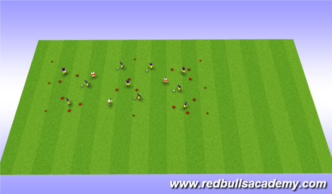 Football/Soccer Session Plan Drill (Colour): Conditioned Game: Triangle tag