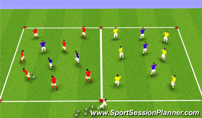 Football/Soccer Session Plan Drill (Colour): Basic possession 1