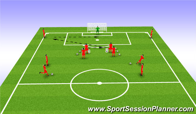 Football/Soccer Session Plan Drill (Colour): Crossing warm-up