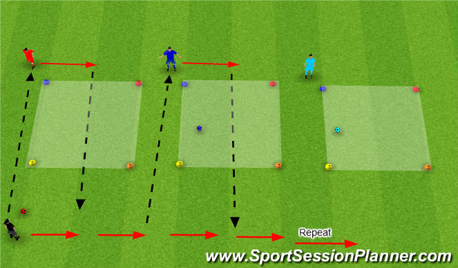 Football/Soccer Session Plan Drill (Colour): Passing Drill 4