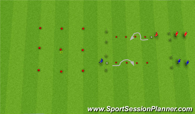 Football/Soccer Session Plan Drill (Colour): Tic-Tac-Toe