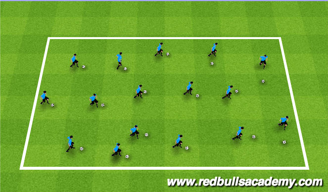Football/Soccer Session Plan Drill (Colour): Warm-Up (ball mastery)
