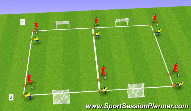 Football/Soccer Session Plan Drill (Colour): 1v1