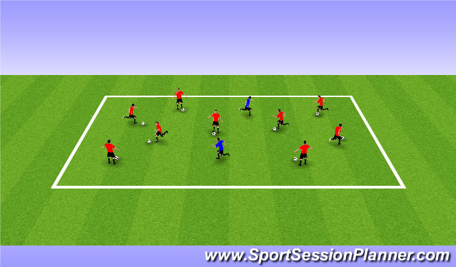 Football/Soccer Session Plan Drill (Colour): Warm-Up: Mud Monster