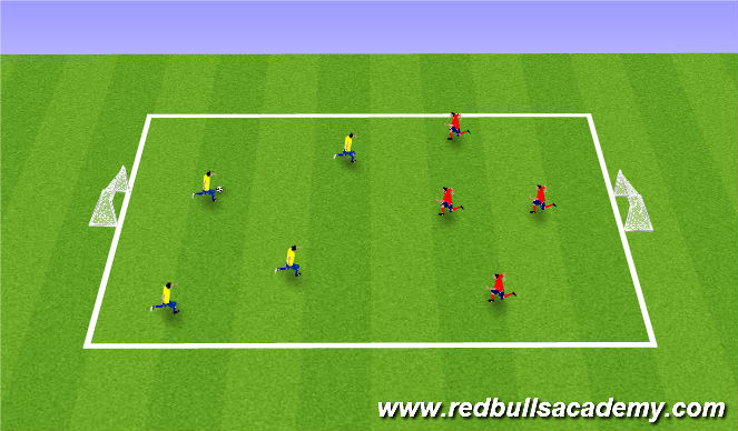 Football/Soccer Session Plan Drill (Colour): 4v4 street soccer