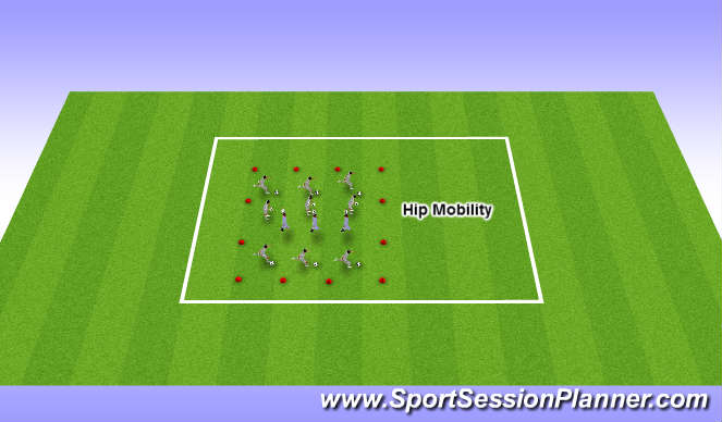 Football/Soccer Session Plan Drill (Colour): Hip Mobility