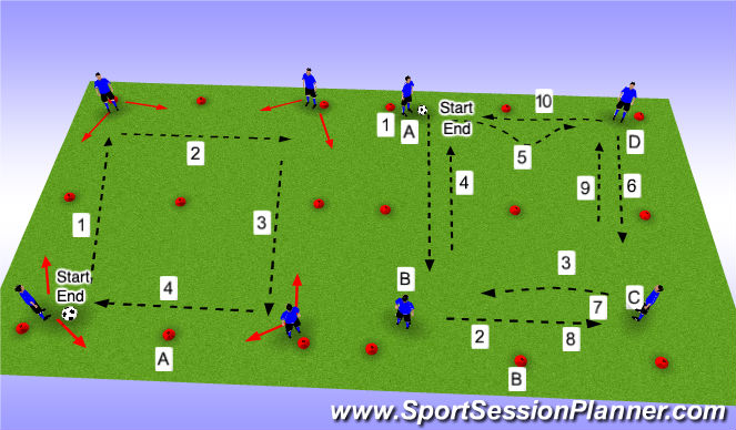 Football/Soccer Session Plan Drill (Colour): High intensity Passing