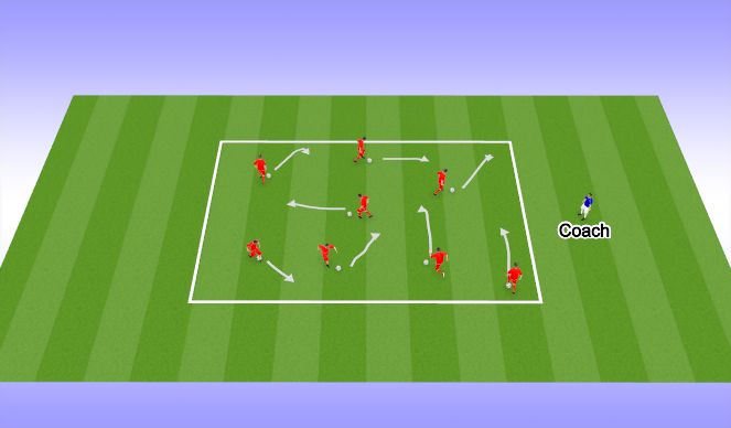 Football/Soccer Session Plan Drill (Colour): Ball Mastery