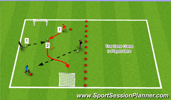 Football/Soccer Session Plan Drill (Colour): 1v1 SSG