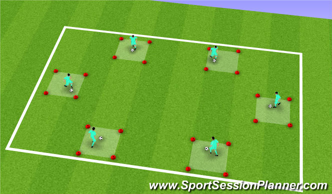 Football/Soccer Session Plan Drill (Colour): Skill Boxes