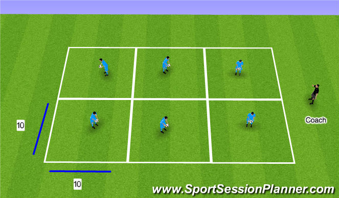 Football/Soccer Session Plan Drill (Colour): Warm up & Juggling