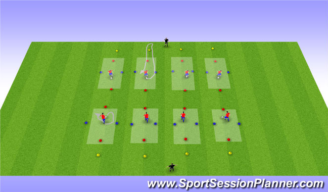 Football/Soccer Session Plan Drill (Colour): Warm-up (part 1)