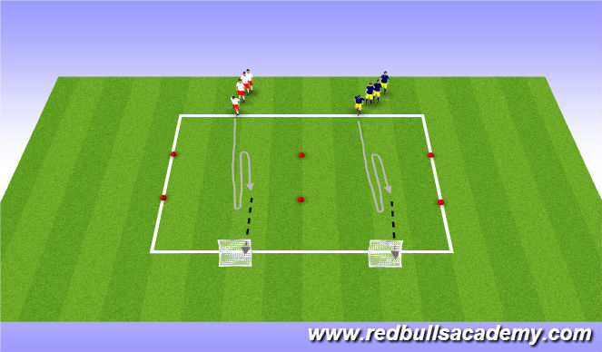 Football/Soccer Session Plan Drill (Colour): Main Theme 2 - Turning - Semi-Opposed