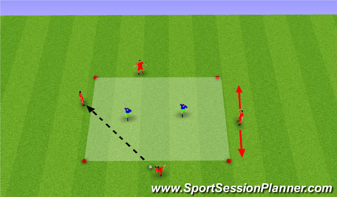 Football/Soccer Session Plan Drill (Colour): 4v2 Rondo