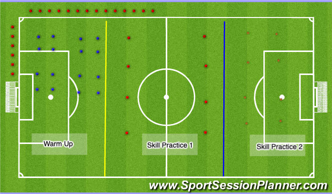 Football/Soccer Session Plan Drill (Colour): Field Layout