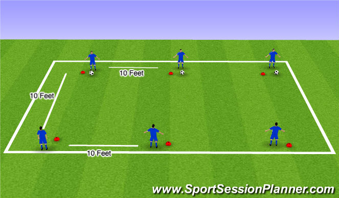 Football/Soccer Session Plan Drill (Colour): Passing