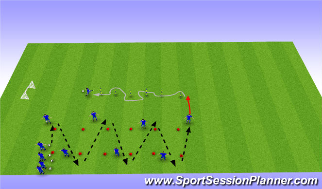 Football/Soccer Session Plan Drill (Colour): warm up