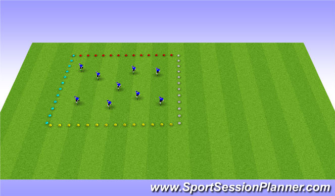 Football/Soccer Session Plan Drill (Colour): Reaction lines