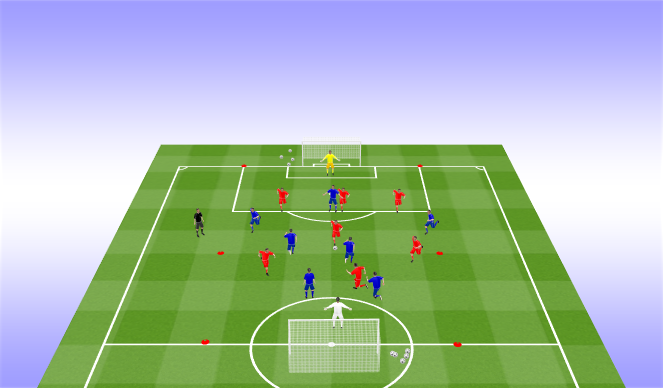 Football/Soccer Session Plan Drill (Colour): Scenario Game / Practice Game (30mins)