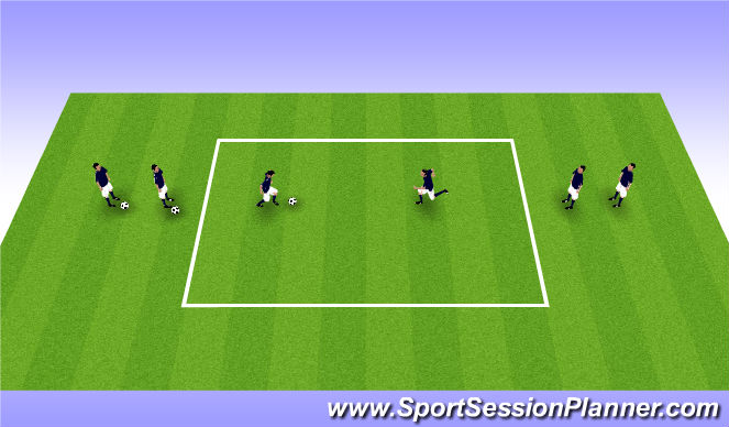 Football/Soccer Session Plan Drill (Colour): 1v1 attacking moves