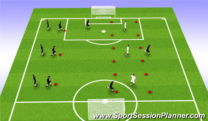 Football/Soccer Session Plan Drill (Colour): Warm up - catch the tail