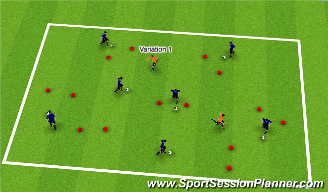 Football/Soccer Session Plan Drill (Colour): Dog Walking
