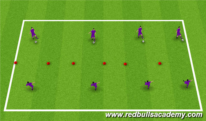 Football/Soccer Session Plan Drill (Colour): SAQ and Tecnical Warm Up