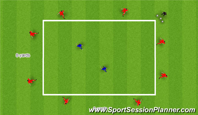 Football/Soccer Session Plan Drill (Colour): Rondo Warm Up