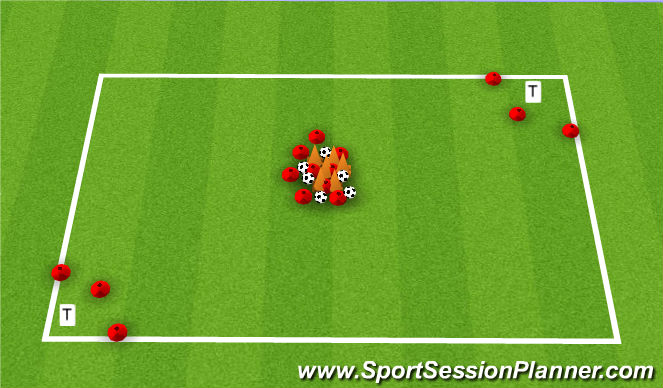 Football/Soccer Session Plan Drill (Colour): Treasure Hunt