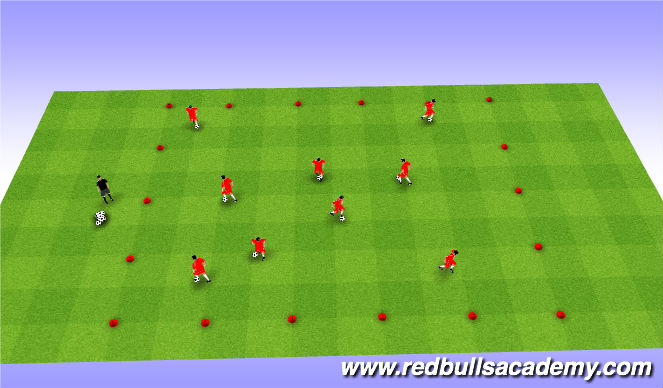Football/Soccer Session Plan Drill (Colour): Warm-up 1