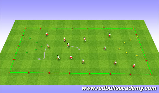 Football/Soccer Session Plan Drill (Colour): International Space Station (red light/green light)-