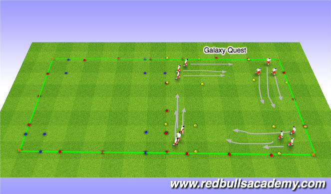 Football/Soccer Session Plan Drill (Colour): Galaxy-Quest
