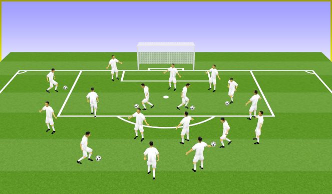 Football/Soccer Session Plan Drill (Colour): Técnica individual + estiramientos