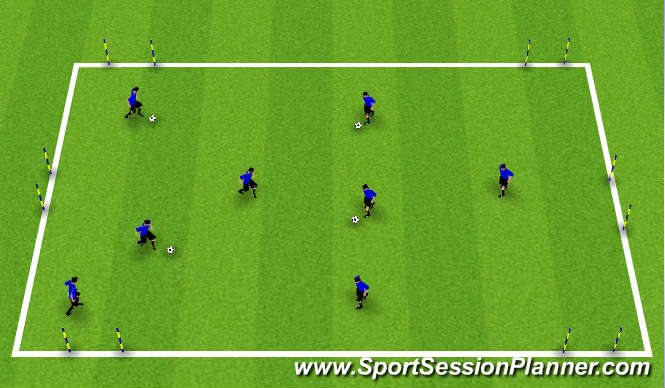 Football/Soccer Session Plan Drill (Colour): Receiving to Dribble
