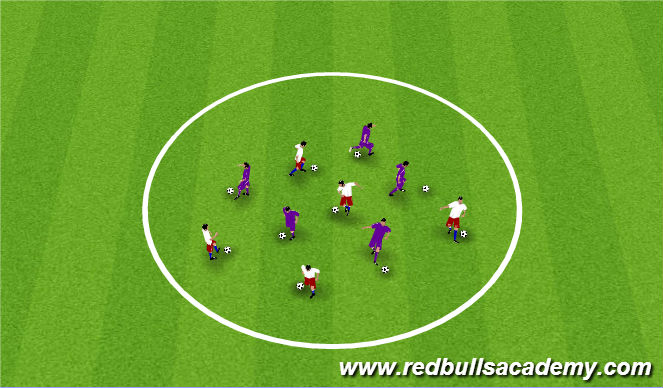 Football/Soccer Session Plan Drill (Colour): Skill Circle - Warm up