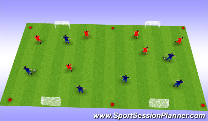 Football/Soccer Session Plan Drill (Colour): 3 v 3 intro game