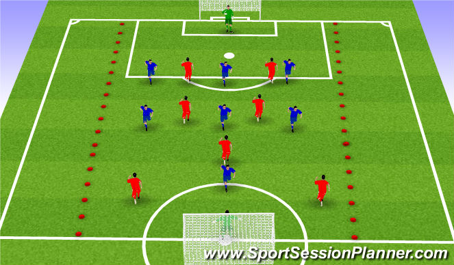 Football/Soccer Session Plan Drill (Colour): Def Wide