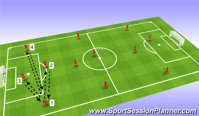 Football/Soccer Session Plan Drill (Colour): Passing