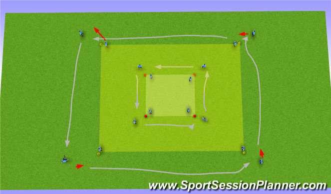 Football/Soccer Session Plan Drill (Colour): Dribbling Warmup