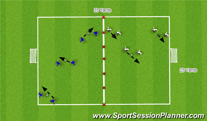 Football/Soccer Session Plan Drill (Colour): Passing Infront